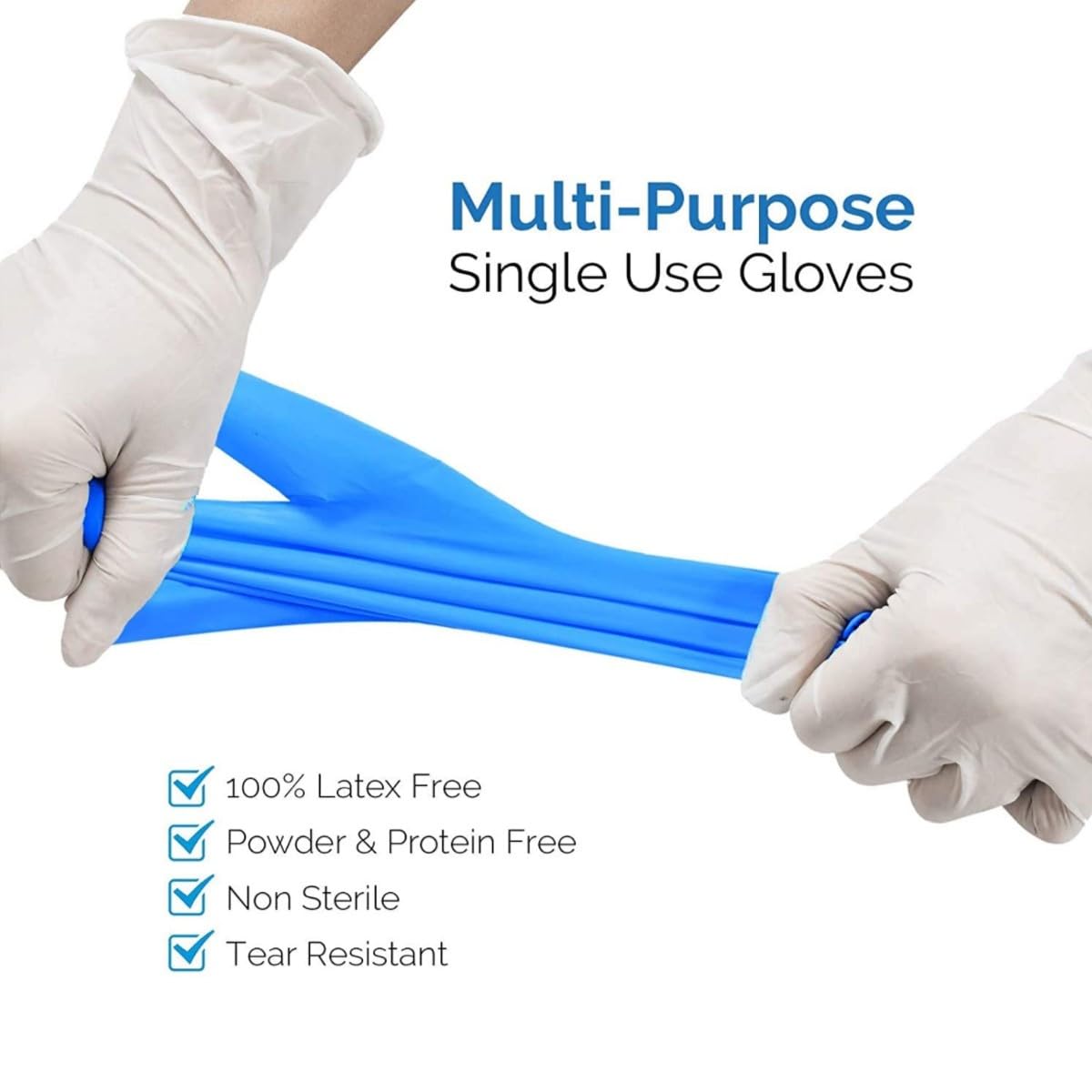 Jointown Basic Vinyl Exam Gloves, Latex-Free, Powder-Free, Disposable, Medium, Case of 1,000, Blue