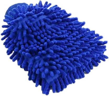 Microfiber Car Wash Mitt, Scratch-Free Chenille Cleaning Glove, Dual-Use Waterproof Design, Blue