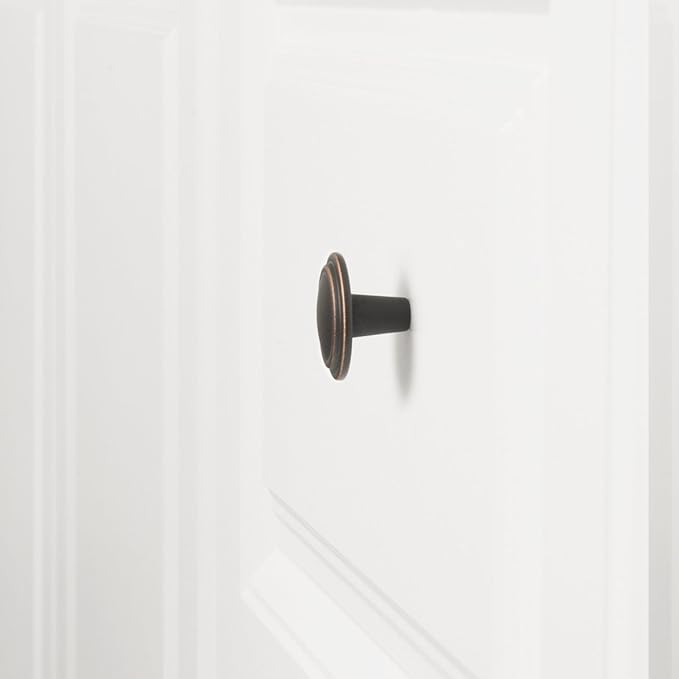 Basics Straight Top Ring Cabinet Knob, 1.25-inch Diameter, Oil Rubbed Bronze, 10-Pack