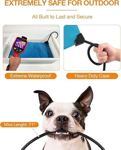 Outdoor Pet Heating Pad for Dog  Cat, Extremely Waterproof Heated Cat Bed Mat with 5 Timers  6 Temp Adjustable, Heater Warming Blanket for Dog Cat House Whelping Box