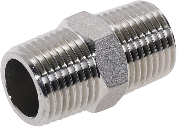 Beduan 12" Male to 12"Male NPT Hex Nipple Stainless Steel Pipe Fitting (Pack of 4)