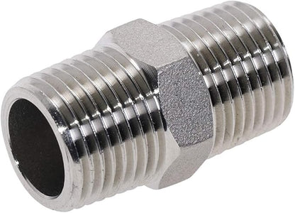 Beduan 12" Male to 12"Male NPT Hex Nipple Stainless Steel Pipe Fitting (Pack of 4)