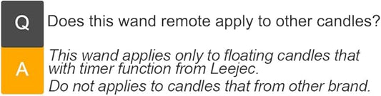 Leejec Floating Candle Wand Remote, Three Button Wand, Timer Version, for Floating Candles with Timer Function of The Same Brand Only