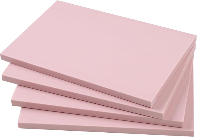 4pcs Pink 4x6 Rubber Block Stamp Carving Kit for Print Making, Soft Rubber Crafts, Easy to Carve, Versatile Stamp Cutting Kit for Linoleum Blocks, Eraser Carving Block, Scrapbooking Supplies