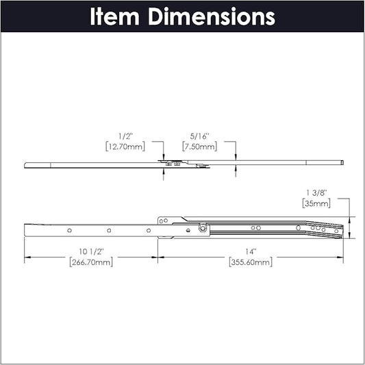 Hickory Hardware Side Mount Cabinet Drawer Slides, Heavy Duty  Soft Close, Hardware Kit for Smooth Sliding Track and Full Extension, Perfect for Drawers  Kitchen Cabinets, 14 Inch