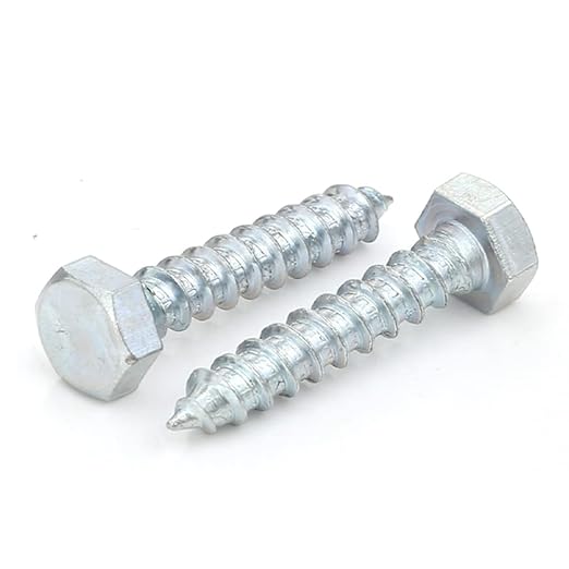 10 Pcs Iron Galvanized Outside Hexagon Self-Tapping Screws, for Machine Accessories or Fasteners Etc.M10x50mm