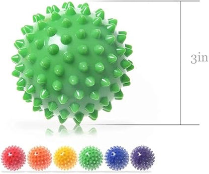 Durable PVC Spiky Massage Ball Deep Tissue Back Massage, Foot Massager, Pain Relief Plantar Fasciitis Reliever Hedgehog 3inch Balls (Black)