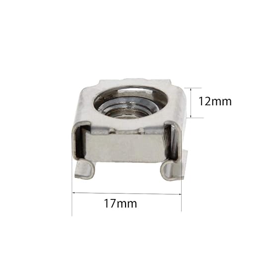 Aicosineg 10Pcs M8 Metric Thread 304 Stainless Steel 0.67" x 0.47" (WxT) Cage Nuts for Server Cabinet Rack Without Treatment Silver Tone