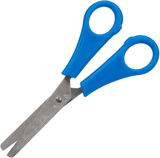 Craft CountyStainless Steel Safety Scissors with Ruler Etched on Blade – Ideal for Crafting, Office Use, Classrooms, and More!