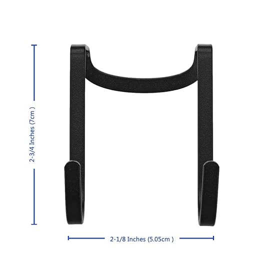 Multi-Use Over Cabinet Hook, 5 Pack, Stainless Steel, Over Door Double Hook for Drawer Cabinet, Closet, Fence, Kitchen and Bathroom, Black
