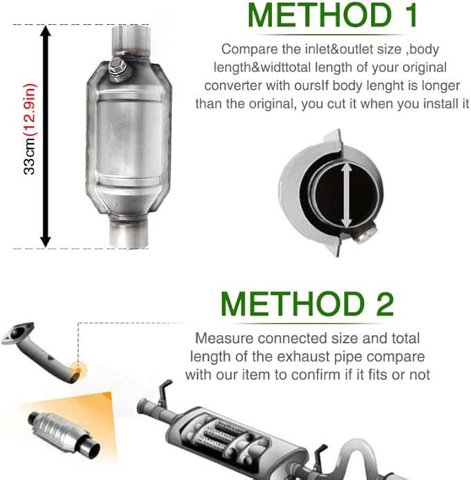 Universal 2.25" InletOutlet Catalytic Converter High Flow T409 Stainless Steel 53005,53004 (EPA Compliant)