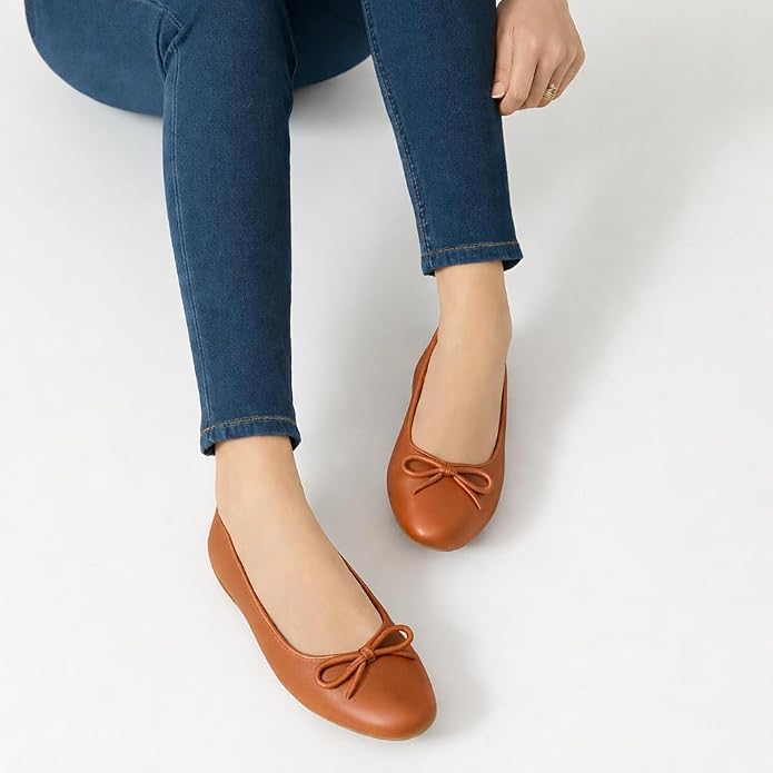 Baby Blue Size 11 EMMA NEW YORK Women's Flats Round Toe Comfort Elastic Flats | Ballet Flat, Faux Leather, Pull On, Grippy Outsole.