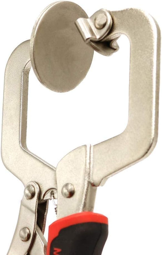 Monster  Master 6" C clamp Face Clamp Locking Plier with Larger Flat Swivel Pads for Woodworking, Welding and Pocket Hole Joinery, 2-Piece