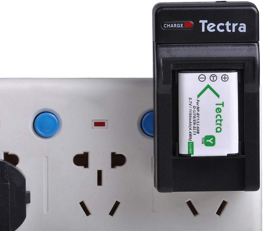 Tectra Charger Only, for NP-BY1 EN-EL11 LI-60B D-Li78 Compatible with Nikon Coolpix S550 S560 Sony Action Cam Mini HDR-AZ1VR AZ1 AZ1V AZ1VR Olympus FE-370