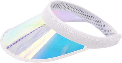 Surkat Women Sun Visors Hologram Wide Brim Thicker Sweatband UV Protective Sportswear Visors Sunhat