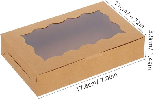 PRETYZOOM 5Pcs Windowed Pastry Boxes for Baked Goods Elegant Cookie Packaging for Cookies Desserts Candies Versatile Bakery Boxes with Display Window