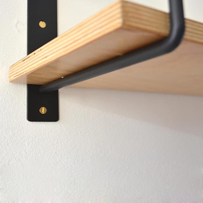 Solid Shelf Brackets, Metal Brackets, 2 Pieces, Heavy Duty Brackets, Industrial Shelf Brackets, Wall Brackets, Decoration Shelf Brackets, Black (5 inches)