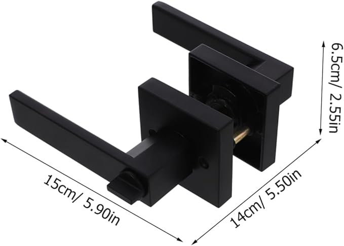Angoily Black Interior Door Handle Lever Door Lock Aluminum Knob Security Lock for Multiple Room Applications