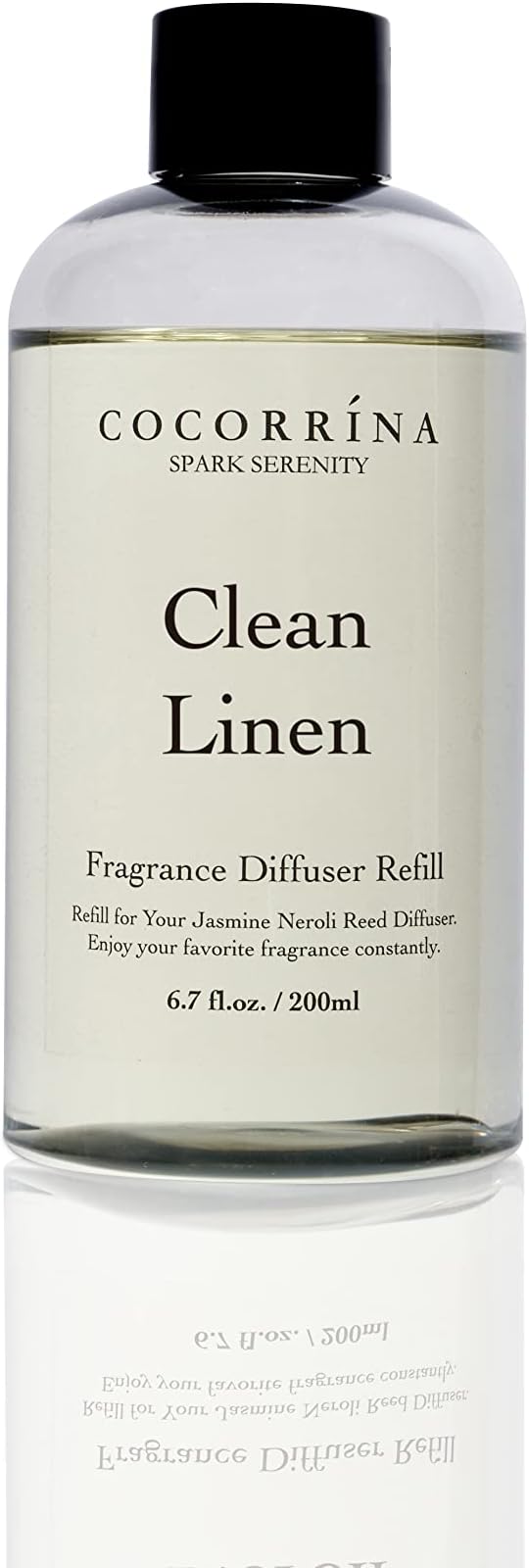Cocorrna Clean Linen Scented Reed Diffuser Oil with 8 Sticks Fragrance for Bedroom, Bathroom, Oil Diffuser, Home Dcor, 6.7 oz. (200 ml)