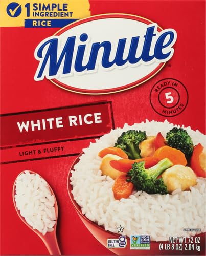 Minute Instant White Rice, 72-Ounce Box, Light and Fluffy, for Quick Dinner Meals
