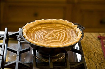 Camp Chef Cast Iron Pie Pan - True-Seasoned Cast Iron Pie Dish for Cooking  Camping Accessories - 10"
