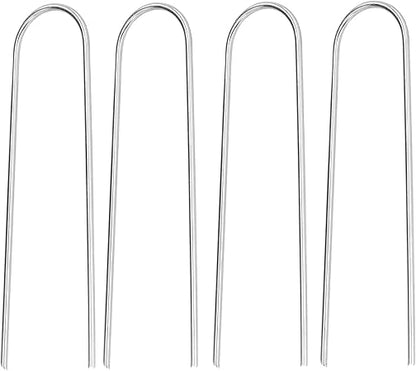 4 Pcs U Shaped Nail Tent Ground Staple High Hardness Stainless Steel Garden Pegs Securing Lawn Supplies