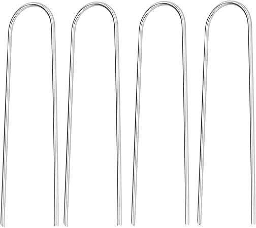 4 Pcs U Shaped Nail Tent Ground Staple High Hardness Stainless Steel Garden Pegs Securing Lawn Supplies