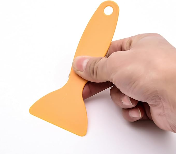 Plastic Car Vehicle Film Sticking Tool Auto Phone Sticker Multi Purpose Removing Scraper, Orange