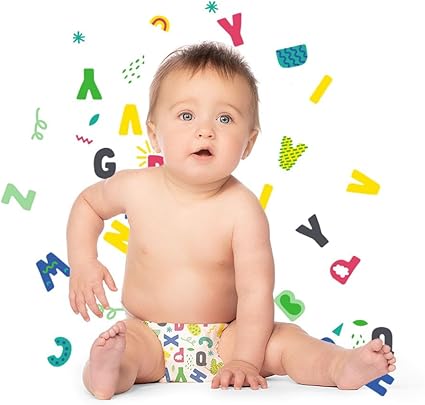 Hello Bello Premium Baby Diapers Size 2, 30 Count of Disposable, Extra-Absorbent, Hypoallergenic Baby Diapers with Snug and Comfort Fit, Alphabet Soup