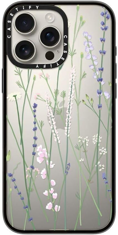 CASETiFY Compact Case for iPhone 16 Pro Max [Lightweight / 4 ft. 2X Military Grade Drop Protection/Slim] - Gigi Garden Florals - Clear Black