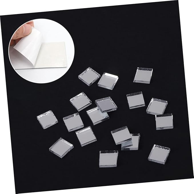 2 Rolls Self Adhesive Mirror Mosaic Decals of Decorative Craft Tiles for Projects Easy to Peel and Stick Durable for Walls Glass and Smooth Surfaces