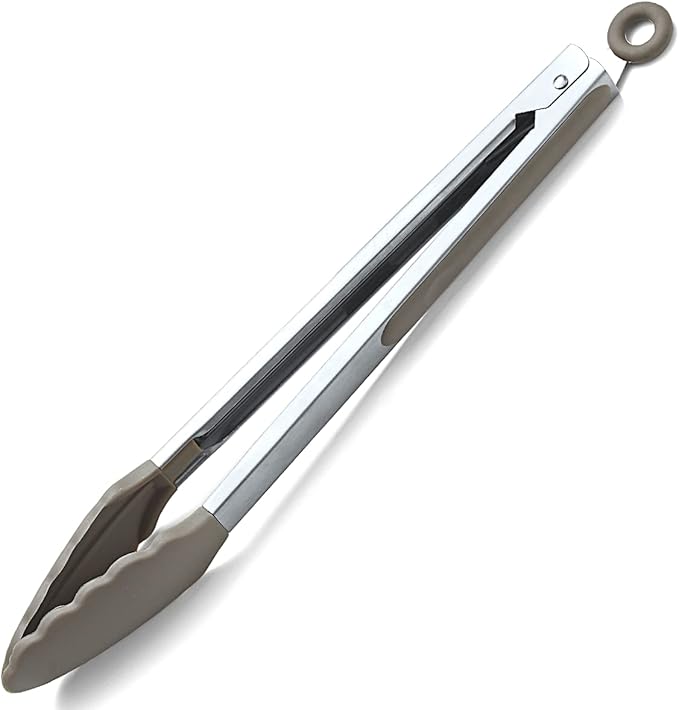 Berglander Cooking Tongs Heavy Duty Food Tongs For Cooking With Silicone Tips, Kitchen Tongs, Grill Tongs, Dishwasher Safe, Easy to Clean