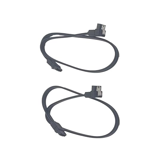 SATA III 6.0 Gbps SATA Cable for Motherboard SATA HDD SSD (16-inch Right Angle & Straight SATA Cable, 6.0 Gbps SATA III Cable, SATA 3 6Gb/s Cable)(1 Straight + 1 Angled)