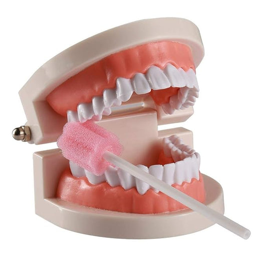 Wellgler's Sterile Sponge Mouth Swabs,Disposable Oral Swabs,Individually Wrapped (100pcs,Pink)