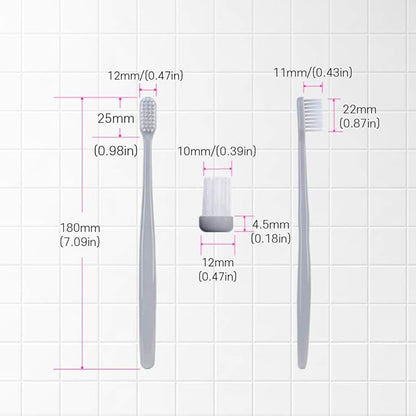 Pack of 8 Ultra Soft Toothbrush with Micro Thin Tapered Bristle - Made in Korea (4 Colors)