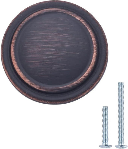 Basics Straight Top Ring Cabinet Knob, 1.25-inch Diameter, Oil Rubbed Bronze, 10-Pack