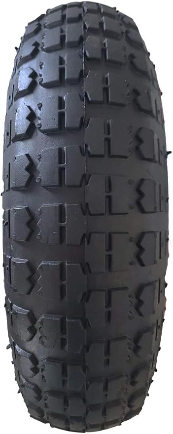10" Solid Tires, 1 Pack Flat Free 4.10/3.50-4'' Wheels with 5/8” Axle Bore Hole and Double Sealed Bearings (Red)