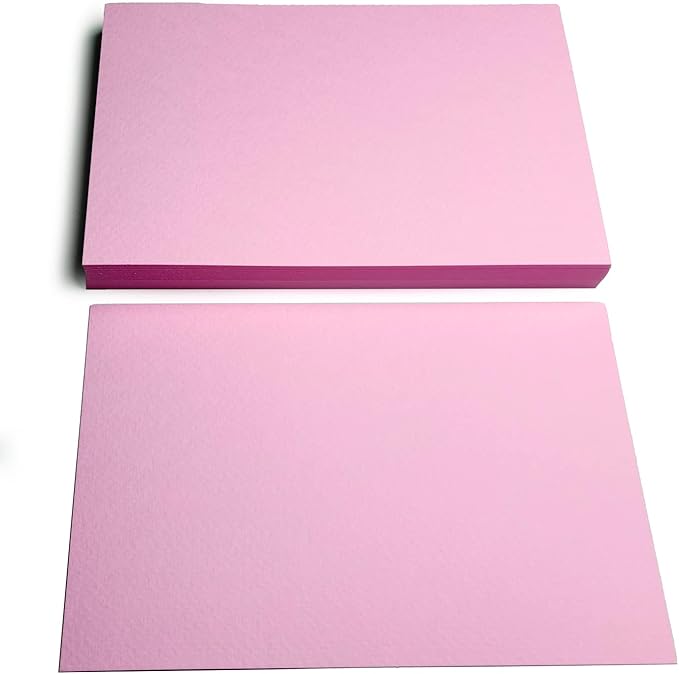 PPAPPAPPIYO Set of 50 4x6 Color Blank index cards 180gsm (pink)