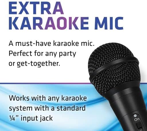 808 Singsation Dynamic Microphone with 6' Cord, Lightweight, No Batteries Required, Plug and Play Accessory, Designed for SPKA30SPKA700 Karaoke Machines
