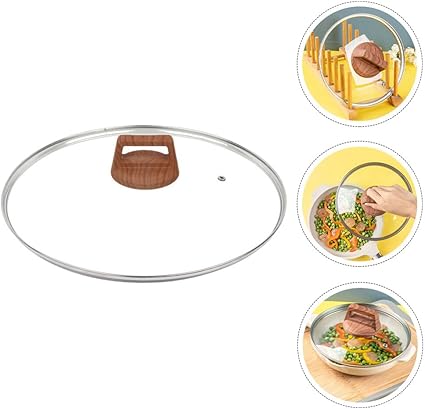 Tofficu Household Glass Lid Cookware Replacement, 11 Inch Universal Lid with Handle, Replacement pot Cover Wok Lid for Pots Pans Fry Pan, Shockproof Tempered Lid for 12 Inch Frying Pan, Wok, and Pot