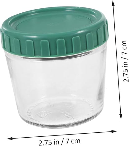 Glass Food Container 4pcs Lid Glass Jar Glass Tea Canister Yogurt Cup Coffee Canisters Cereals Container Glass Canisters with Airtight Lids Glass Sugar Container Food Jar Seal