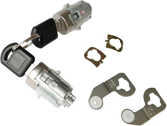 2PCS Front DriverPassenger Door Lock Cylinder with Keys 15298924 Fit for Cadillac EscaladeChevrolet Silverado Suburban TahoeGMC Sierra Yukon 2001-2006