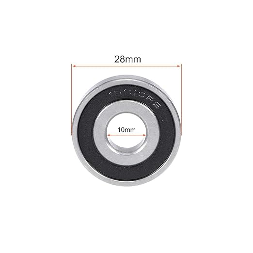 TOP-VIGOR 5Pcs 16100-2RS Deep Groove Ball Bearings, Z1 10mm x 28mm x 8mm Double Sealed Industrial Bearings, Chrome Steel Skateboard Bearings for Electrical Instrument Equipment