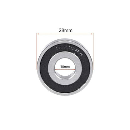 TOP-VIGOR 5Pcs 16100-2RS Deep Groove Ball Bearings, Z1 10mm x 28mm x 8mm Double Sealed Industrial Bearings, Chrome Steel Skateboard Bearings for Electrical Instrument Equipment