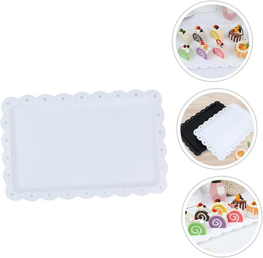 2 Pcs Tray Dessert Holders Trinket Dish Fruit Cake Food Decor Dessert Display Plate Stackable Snack Fruit Decor Cupcake Display Rack Display Shelves Cake Plate Stand White Plastic