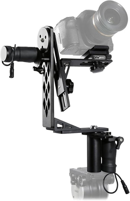 Vidpro MH-430 Motorized Pan & Tilt Gimbal Head - Complete Set Includes Joystick Cables Adapter and Carrying Case - Remote Control Pan Tilt and Rotate DLSR Camcorder Video Equipment Compatible