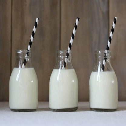 Biodegradable Striped Paper Straws,Paper Drinking Straws for Party, Events and Crafts,Baby Shower Decorations 7.75 Inches, Black White Striped - 25 Packs