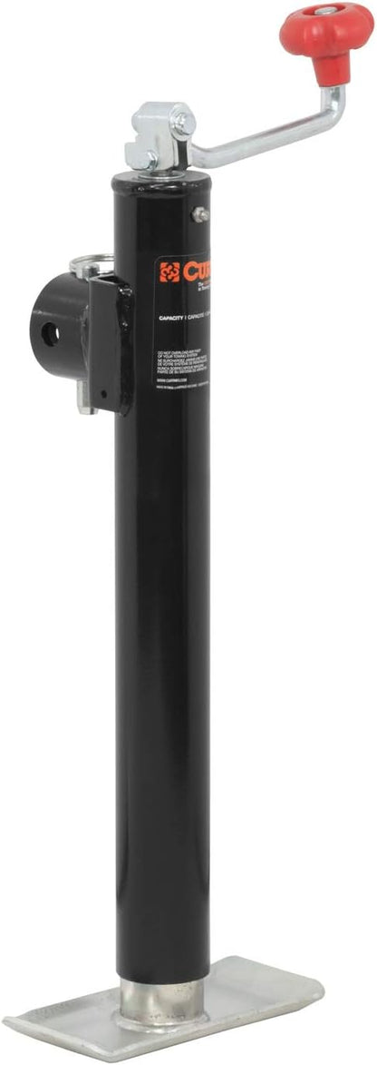 CURT 28356 Weld-On Pipe-Mount Swivel Trailer Jack, 5,000 lbs. Support Capacity, 15 Inches Vertical Travel