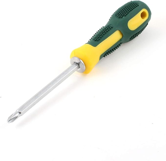 FIYA 8" Green Yellow Handle Double Purpose Phillips Slotted Screwdriver