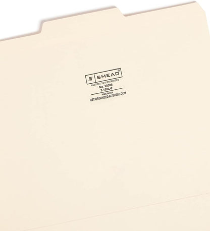 Smead File Folder, Reinforced 1/3-Cut Tab, Center Position, Letter Size, Manila, 45 Count (10334)